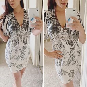 Floral Body Con Silky Dress